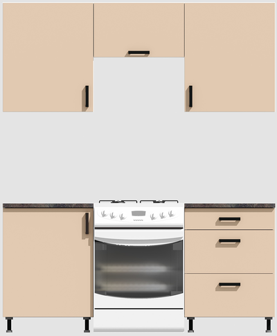 Кухня эконом 1,2 метра (600х600) Цвет: Фон бежевый/Фон бежевый