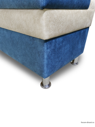 Кухонный угловой диван "Форум-4", Синий/Слоновая кость Левый