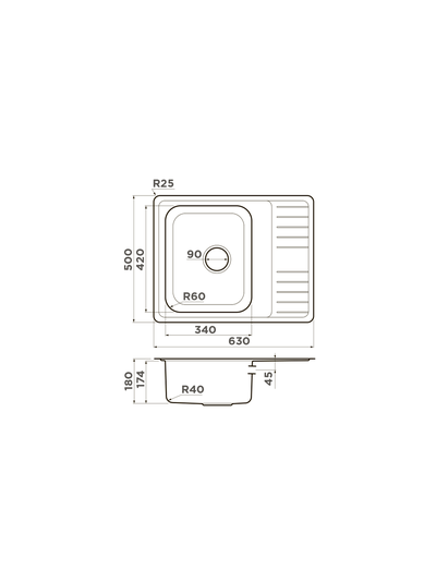 МОЙКА OMOIKIRI SAGAMI 63 IN