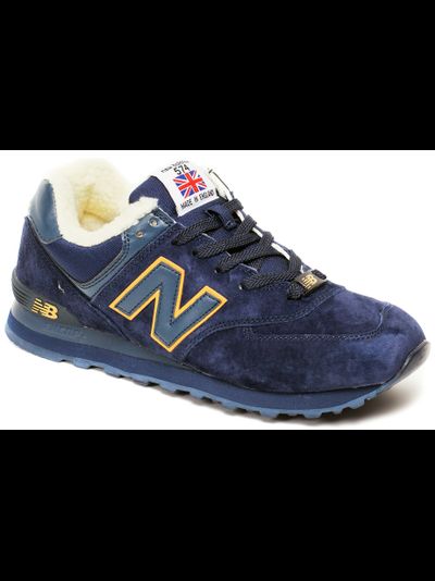 New Balance 574 Blue Yellow с мехом