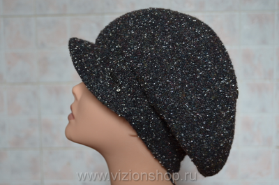Кепка вязаная для женщин Vizio Визио Италия 5821 черная