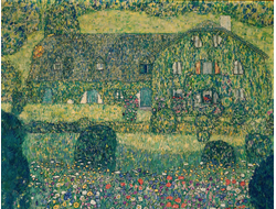 Купить греющую картину с фото репродукции Густава Климта Деревенский дом в Аттерсе