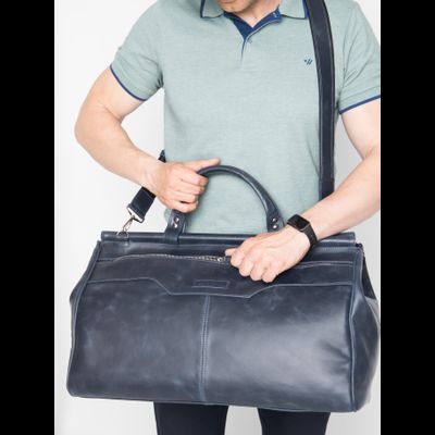 Кожаный саквояж Otranto Premium blue (арт. 4006-19)