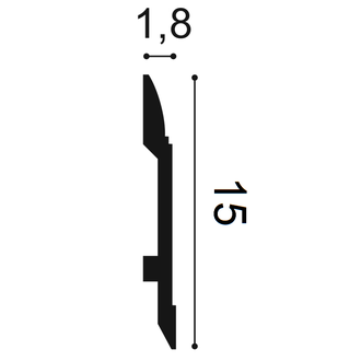 Напольный плинтус SX104 - 15*1,8*200см