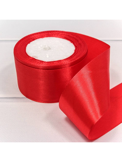 Лента атласная 50мм (26, красная), 22,8м