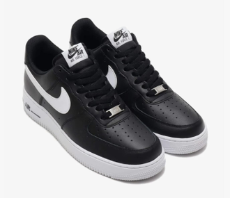 Nike Air Force 1 '07 Black White (Экокожа) сбоку
