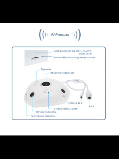 BESDER_SS. Потолочная - настенная WiFi/LAN видеокамера панорамная с DVR, 960P HD (IP Pro (VR cam. EseeCloud))