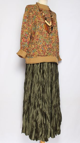 Джемпер ХЛОПОК "Восточный орнамент" горчица до р.52