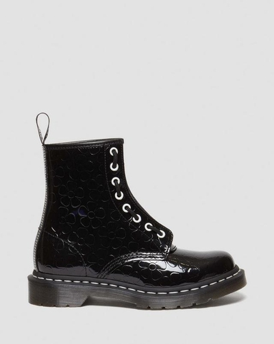 Ботинки Dr Martens 1460 Flower Emboss Patent Black