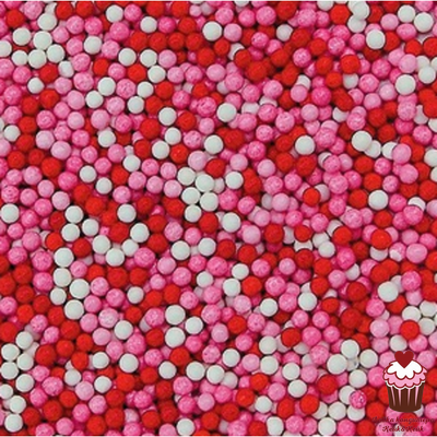 Сахарные шарики Бисер Бело-розовый, 50гр