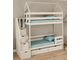 Кровать домик двухъярусная детская с лестницей ящиками (180*90)