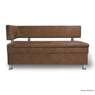 Кухонный ДИВАН "ФОРУМ-4" с боковой спинкой, Коричневый Левый