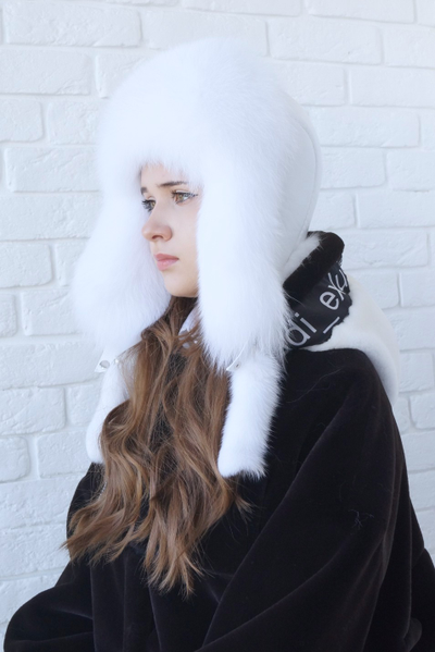 Ушанка "Полярная звезда" цвет белый + белый