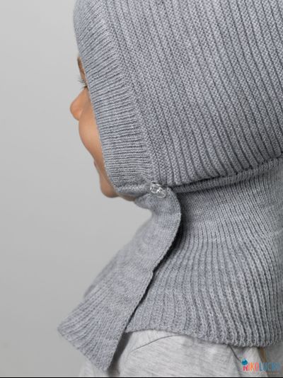 Шапка-шлем 24201-01 х/б подклад, светло-серый меланж 40-42