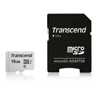 Карта памяти Transcend 300S microSDHC 16Gb UHS-I Cl10 + адаптер, TS16GUSD300S-A