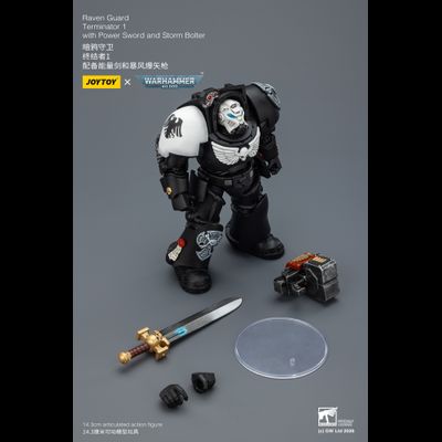 Терминатор Гвардии Ворона (Warhammer 40K) - КОЛЛЕКЦИОННАЯ ФИГУРКА 1/18 Raven Guard Terminator with Power Sword and Storm Bolter (JT03240) - JOYTOY