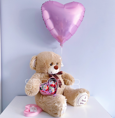 Подарочный набор №13 - Плюшевый мишка 85 см, Шар сердце, Киндер бокс малый