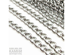 Цепь прочная нержавеющая сталь "Классика" 1,4х5,4х7,8 мм звено, цена за метр