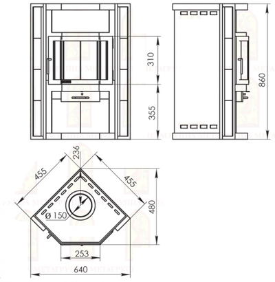 Печь-камин Нева, МЕТА - БЕЛ(Беларусь)