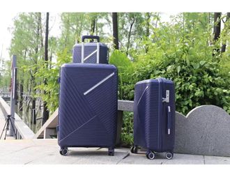 Комплект из 3х чемоданов Robez Полипропилен S,M,L темно-синий