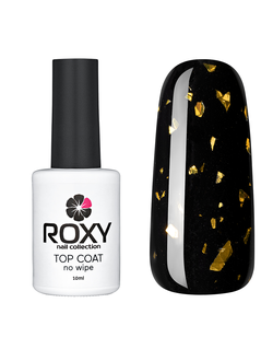 Топ без липкого слоя с золотой поталью - TOP COAT no wipe Gold Potal Т11 (10 ml)