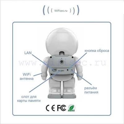 Видеоняня /WiFi-LAN охранная видеокамера моторизированная с DVR (robot), HD (163eye/Yoosee)