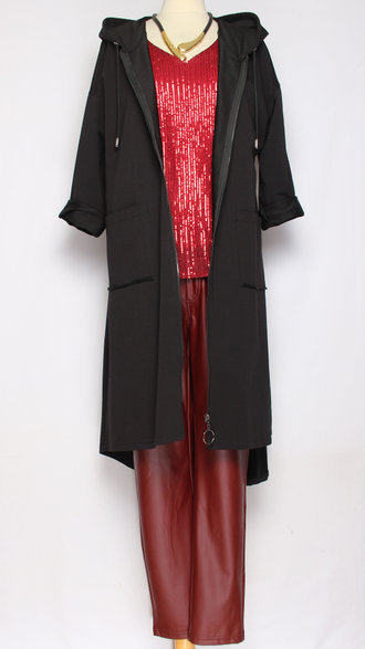 Платье "Капюшон молния асимметрия" чёрное р.52,56, синее 56