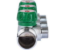 Коллектор регулирующий STOUT 1", 3 отвода 1/2" плоское уплотнение (Арт. SMB-6849-011203)