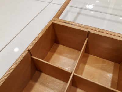 Коробка 6 ячеек, для коллекции камней и минералов, цвет "Клен", крышка со стеклом (32*23*10 см, 1300 г) №26677