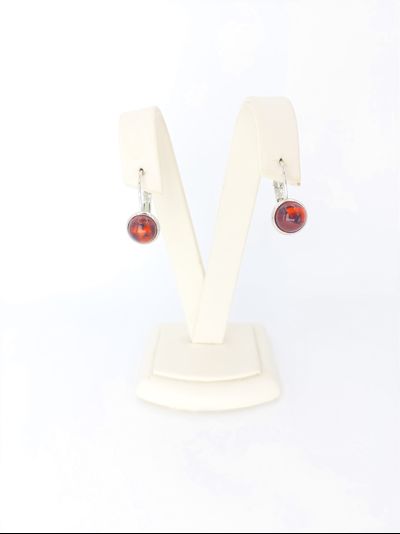 Серьги с винным янтарем