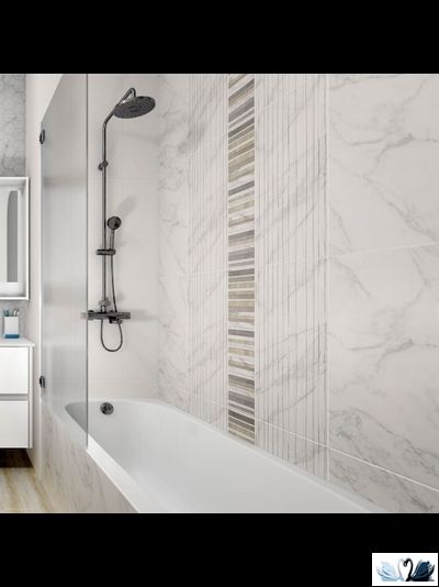 Плитка настенная Belani Marble Декор Wave 30 х 60 см под мрамор волна Береза керамика