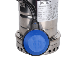 Насос дренажный с поплавком STOUT, кабель 10 м, 230V, Q=150 л/мин, H=7,2 м (Арт.SPD-0001-200250)