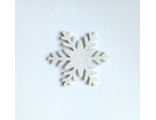 Снежинка из глиттерного фоамирана 4 см, цвет белый перламутровый