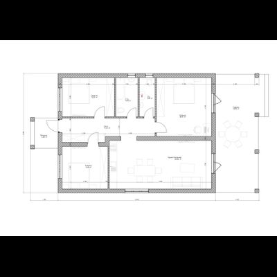 Одноэтажного дом с тремя спальнями 91.27 м² + терраса 31.55 м²(S6)