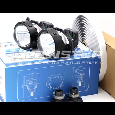 Светодиодные билед линзы для Smart Fortwo (2012-2015) Тип 2 Sariti S1 Plus + герметик Hot Pro