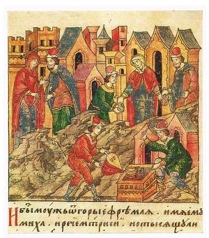 Рукопись &laquo;Лицевой летописный свод Ивана Грозного&raquo; (XVI век). Работа ювелиров.