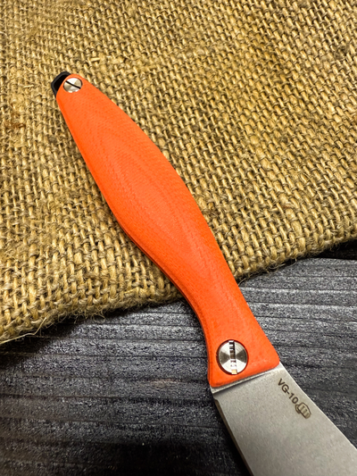 Фрикционный складной нож Канадец Малый сталь VG-10, рукоять G10 оранжевый