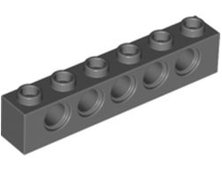 Technic, Brick 1 x 6 with Holes, Dark Bluish Gray (3894 / 3894199 / 4210917)