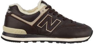 New Balance 574 Brown Leather с мехом