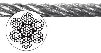 Трос стальной нержавеющий, диаметр 2,5мм, 7х19