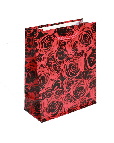 Пакетик подарочный Цветы 14х20х7см (микс)