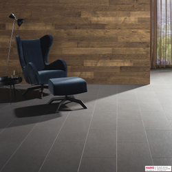 Стеновые панели Haro Дуб Barrique River 535627 в интерьере гостиной