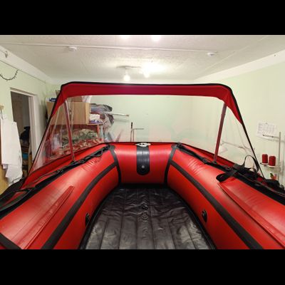 Тент носовой прозрачный ДИКИЙ 360 НДНД вид из лодки