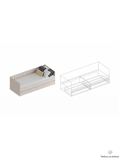 Тефия Кровать с 2 ящиками 832х2032х700 Тефия / Сантьяго
