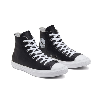 Кеды Converse All Star Leather черные высокие кожаные