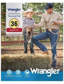 Джинсы Wrangler® Premium Performance™ Cowboy Cut® Advanced Comfort Wicking узкий крой