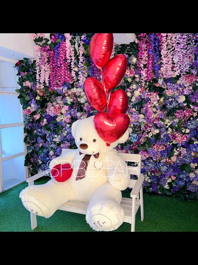 Подарочный набор №7 - Плюшевый мишка 200 см, Шары сердца 5, Киндер бокс большой