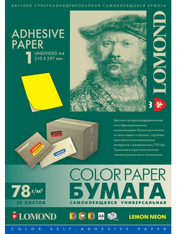 860019 Наклейки для всех типов принтеров, цветные А4/1 (1 лист)