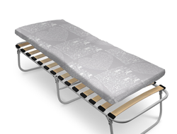 Кровать раскладная с ортопедическим основанием и мягким матрасом РК6-М, рисунок с сердцами