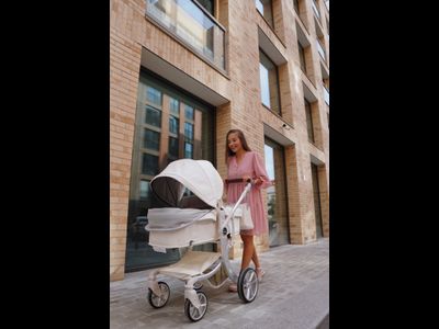 Детская коляска 2 в 1 Farfello Aimile Original Молочный Экокожа